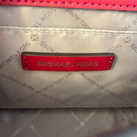 Michael Kors Whitney Medium Flap Chain Crossbody Shoulder Bag Dark Raspberry - Picture 9 of 11